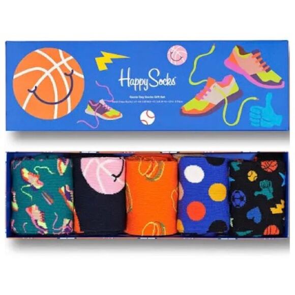 NWT Happy Socks Adults 5-Pack Game Day Socks Gift Set. - Picture 2 of 5